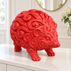 Igel Ornament - Rot gedruckt Wohnzimmer