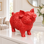 Schwein Ornament - Rot gedruckt Wohnzimmer