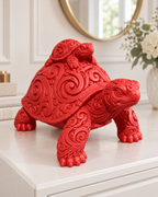 Schildkröte mit Baby Ornament - Rot gedruckt Wohnzimmer