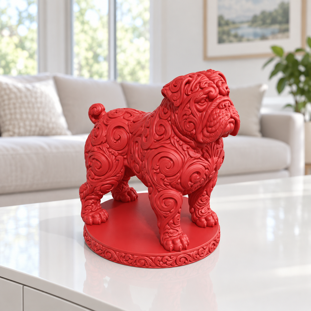 Bullmastiff Ornament - Rot gedruckt Wohnzimmer