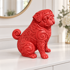 Mops Ornament - Rot gedruckt Wohnzimmer