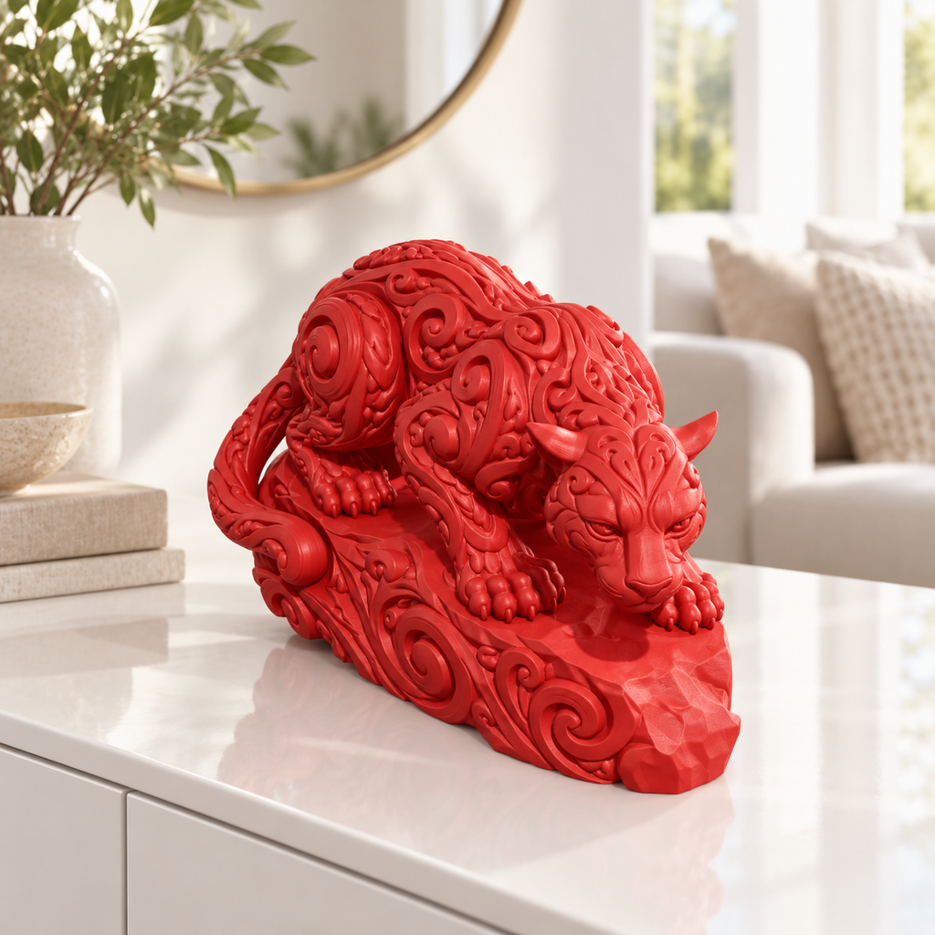 Sprungbereiter Puma Ornament - Rot gedruckt Wohnzimmer