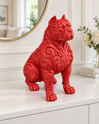 Pitbull Ornament - Rot gedruckt Wohnzimmer