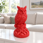 Steinkauz auf Stamm Ornament - Rot gedruckt Wohnzimmer