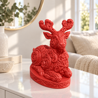 Liegendes Rentier Ornament - Rot gedruckt Wohnzimmer