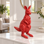 Känguru mit Jungtier Ornament - Rot gedruckt Wohnzimmer