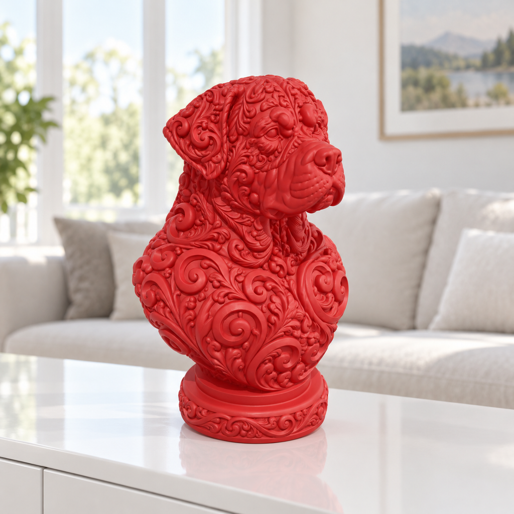 Rottweiler-Büste Ornament - Rot gedruckt Wohnzimmer
