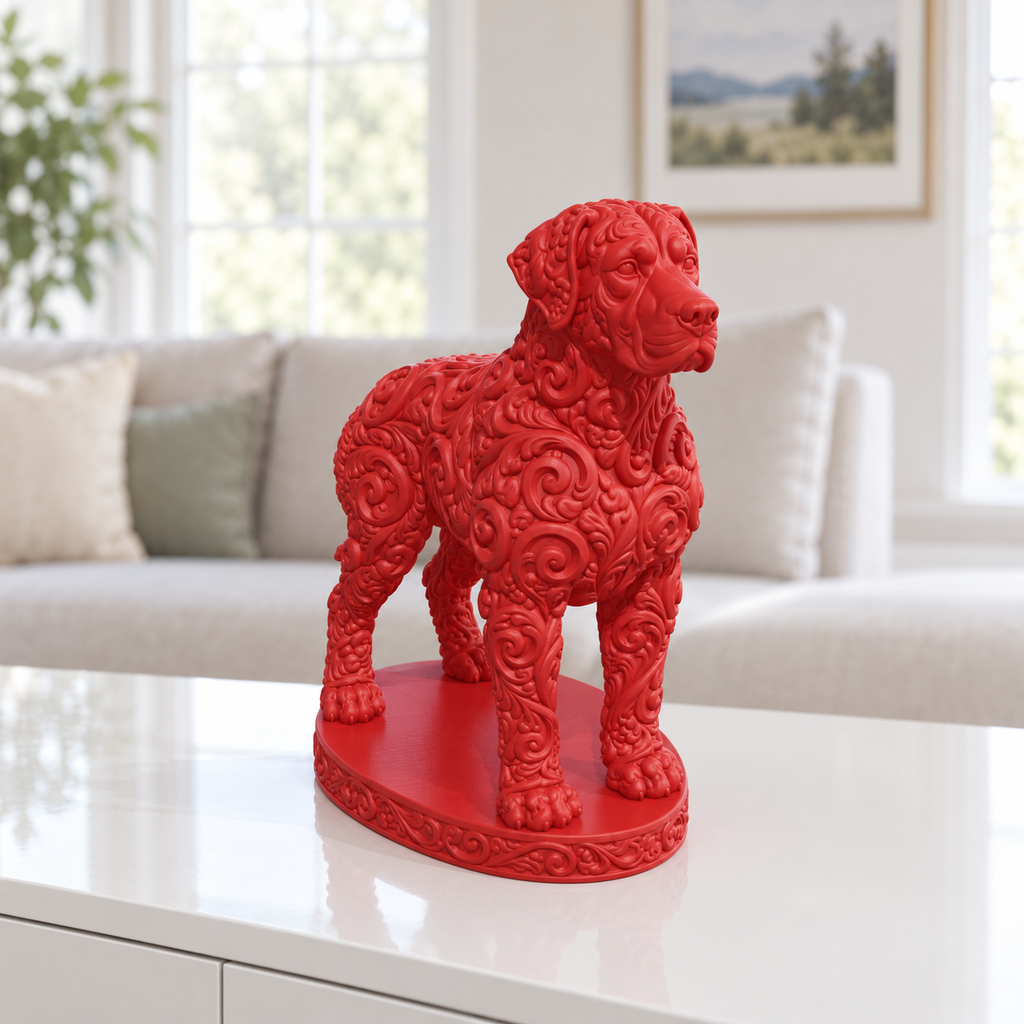 Dogo Argentino Ornament - Rot gedruckt Wohnzimmer