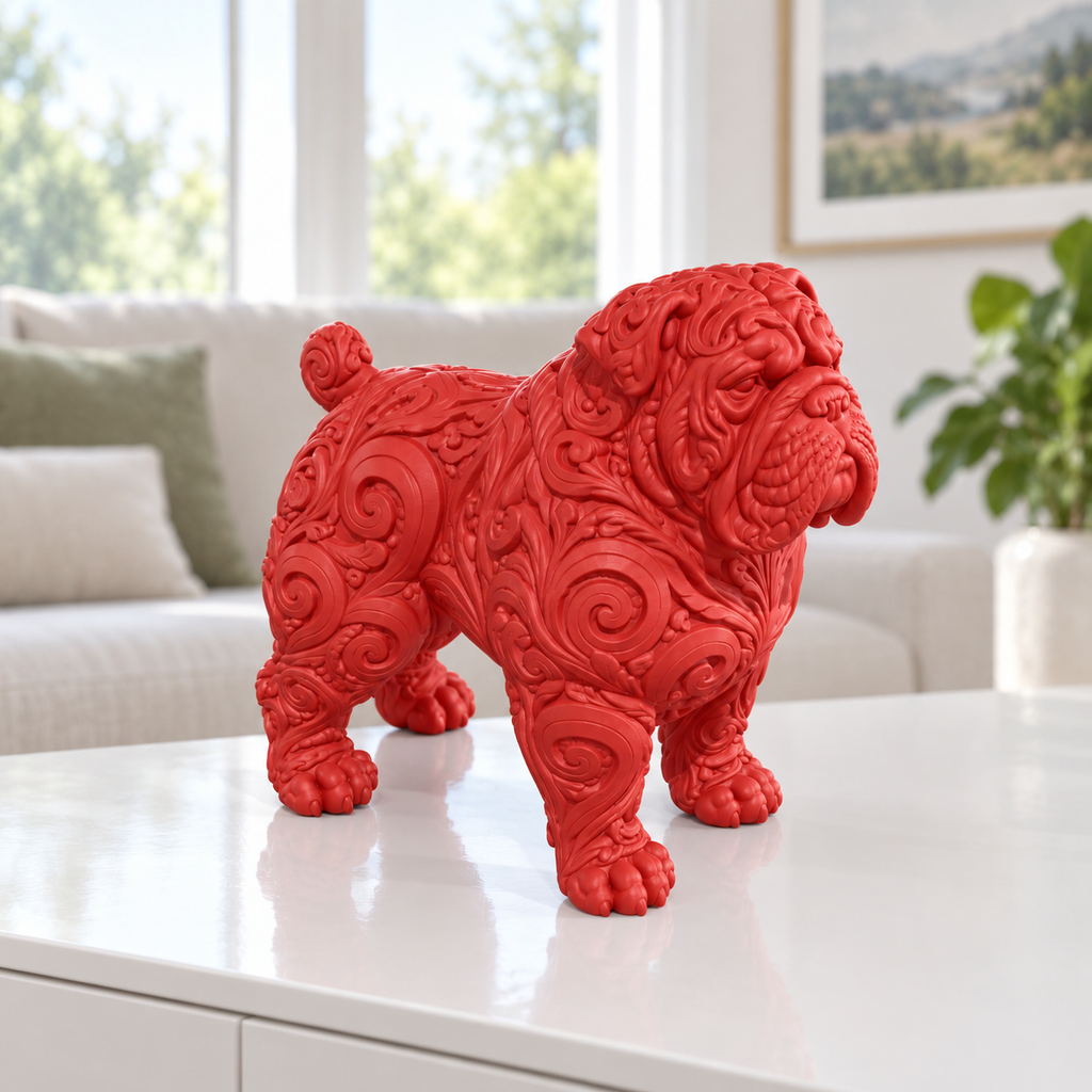 Mastino Napoletano Ornament - Rot gedruckt Wohnzimmer