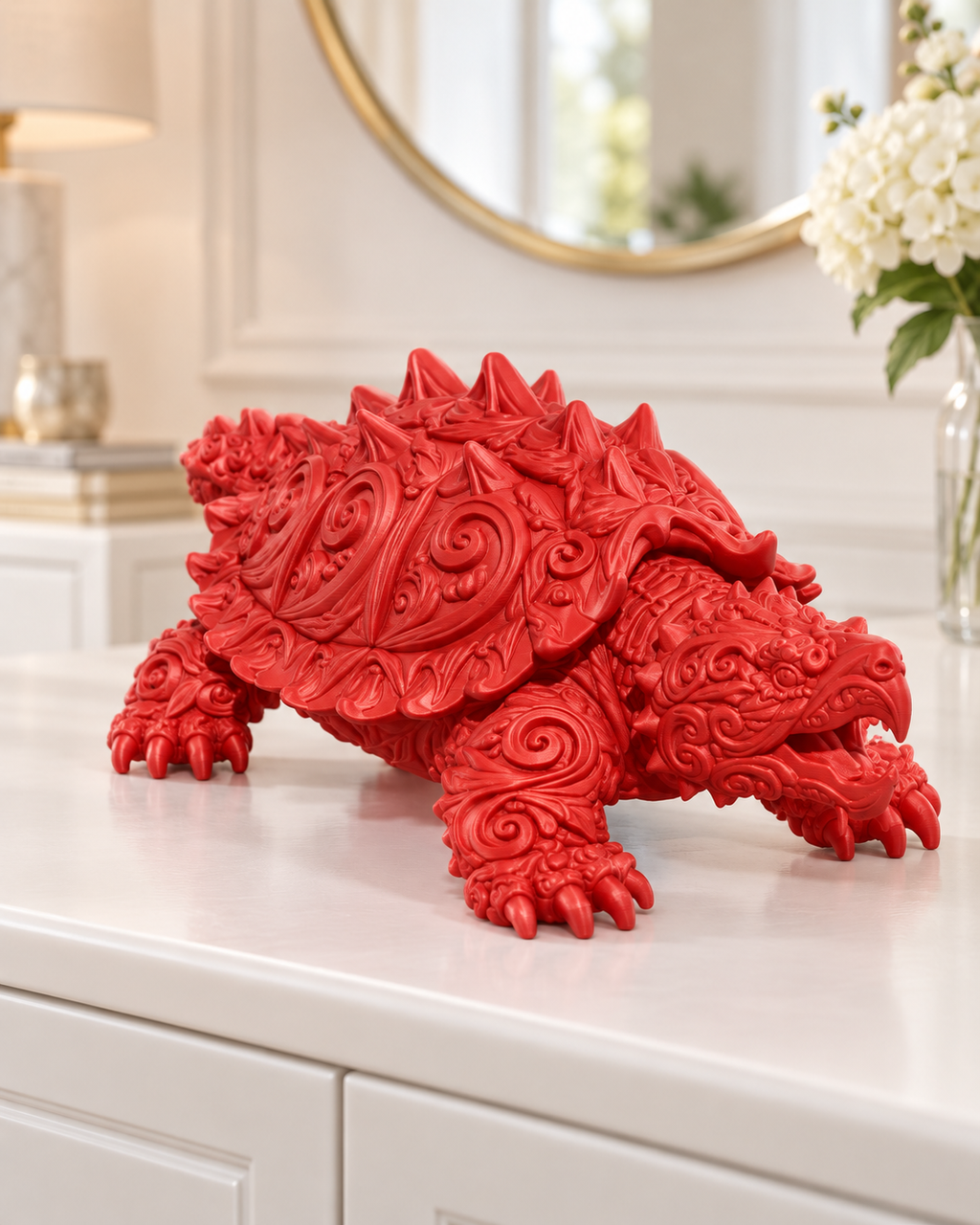 Schnappschildkröte Ornament - Rot gedruckt Wohnzimmer
