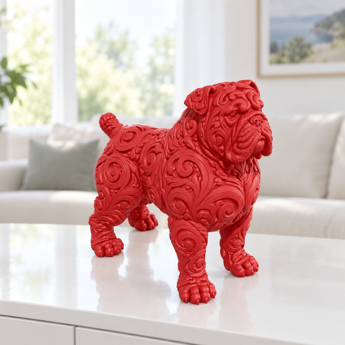 Presa Canario Ornament - Rot gedruckt Wohnzimmer