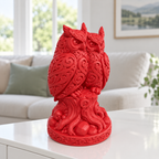 Eulenpaar auf Stamm Ornament - Rot gedruckt Wohnzimmer