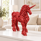 Kaltblut-Einhorn Ornament - Rot gedruckt Wohnzimmer