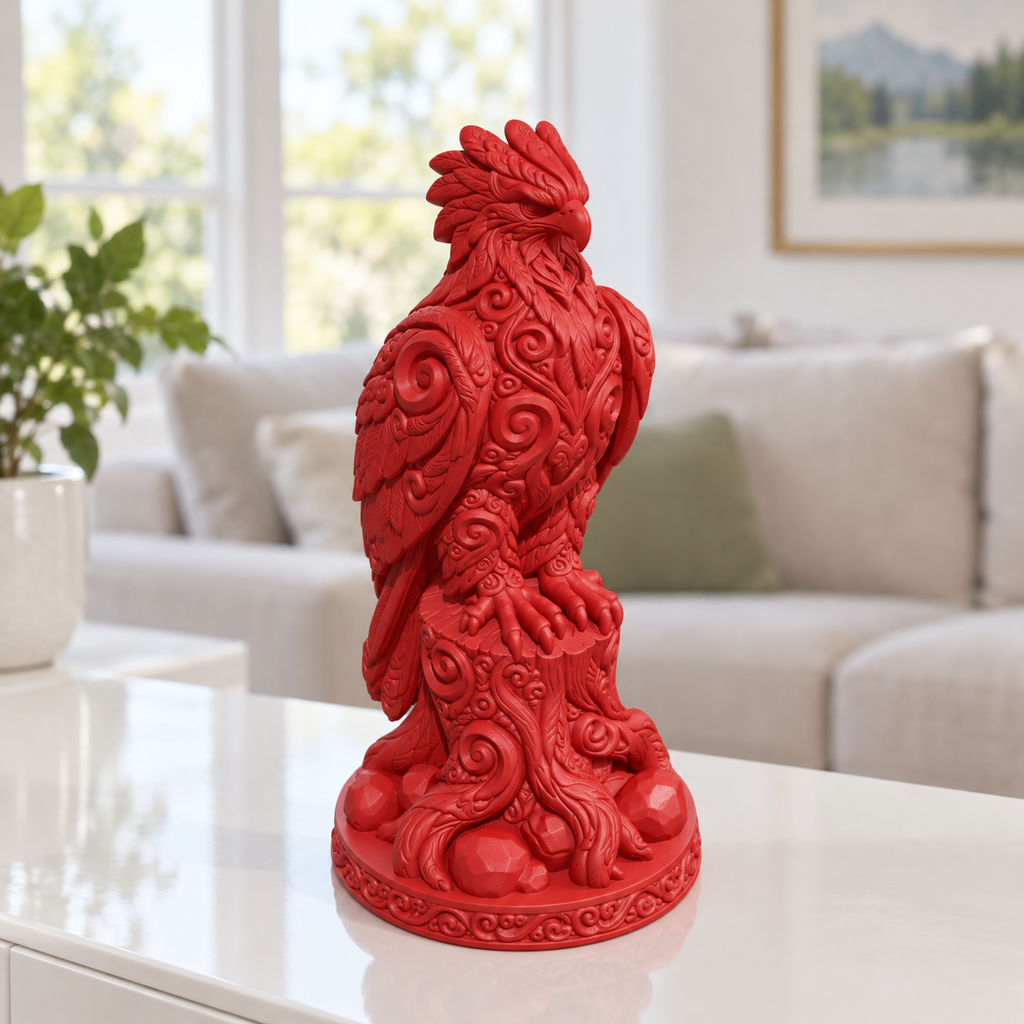 Harpyie auf Stamm Ornament - Rot gedruckt Wohnzimmer