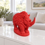 Wollnashorn Ornament - Rot gedruckt Wohnzimmer