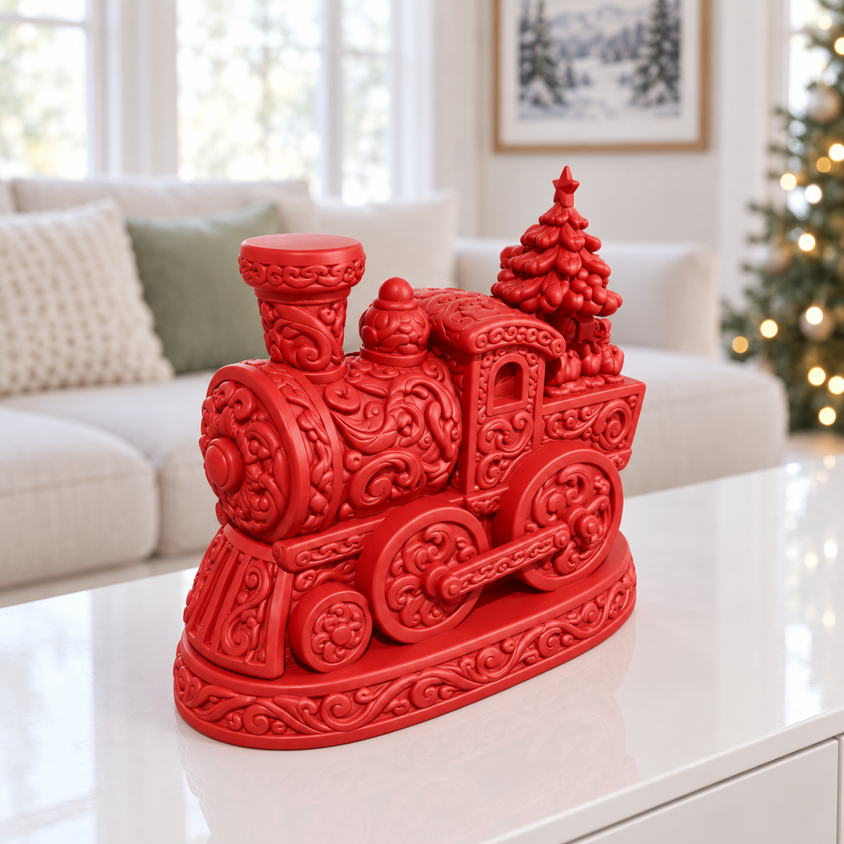 Weihnachtslok Ornament - Rot gedruckt Wohnzimmer
