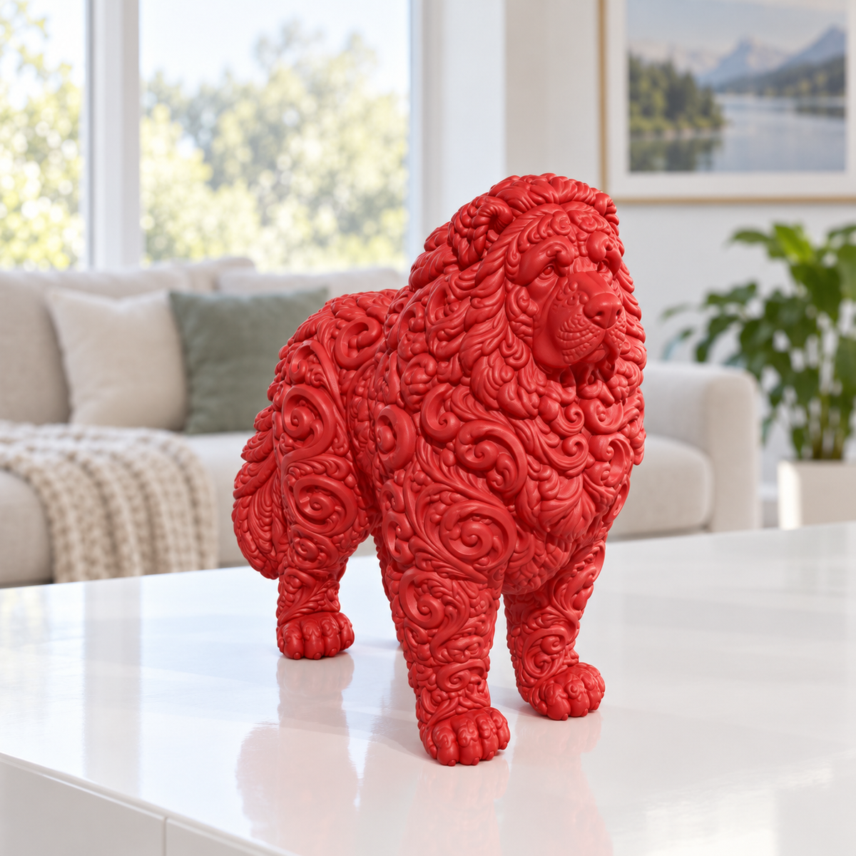 Kaukasischer Owtscharka Ornament - Rot gedruckt Wohnzimmer