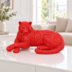 Liegender Tiger Ornament - Rot gedruckt Wohnzimmer