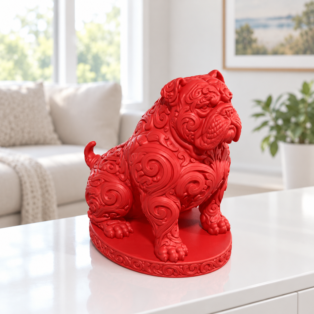 American Bully sitzend Ornament - Rot gedruckt Wohnzimmer