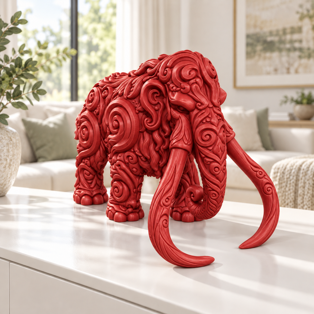 Mammut Ornament - Rot gedruckt Wohnzimmer