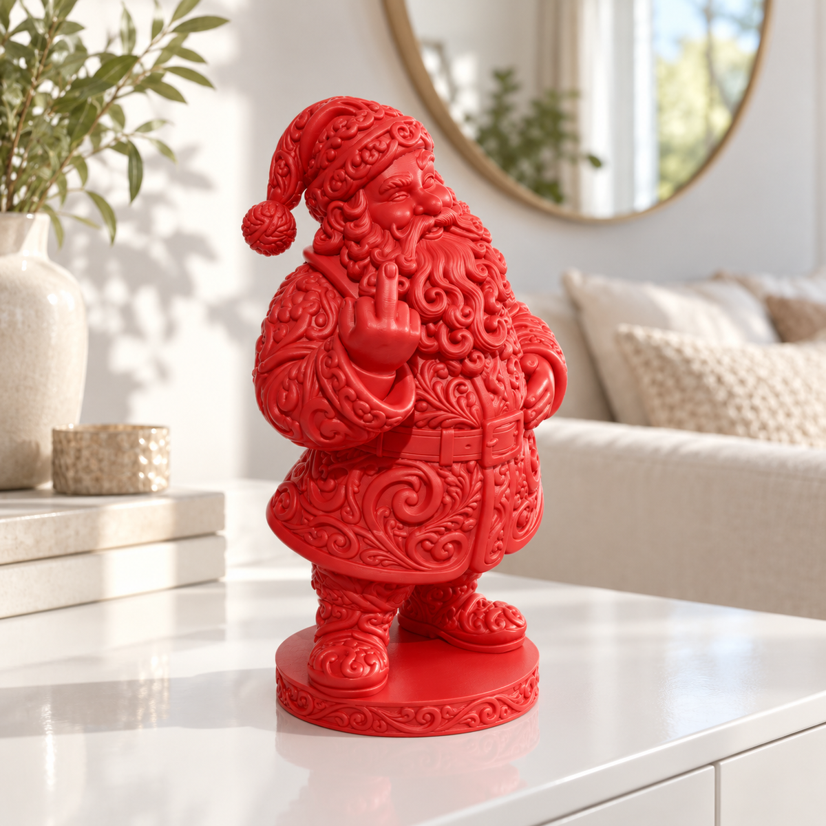 Frecher Weihnachtsmann Ornament - Rot gedruckt Wohnzimmer