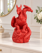 Zweiköpfiger Drache Ornament - Rot gedruckt Wohnzimmer