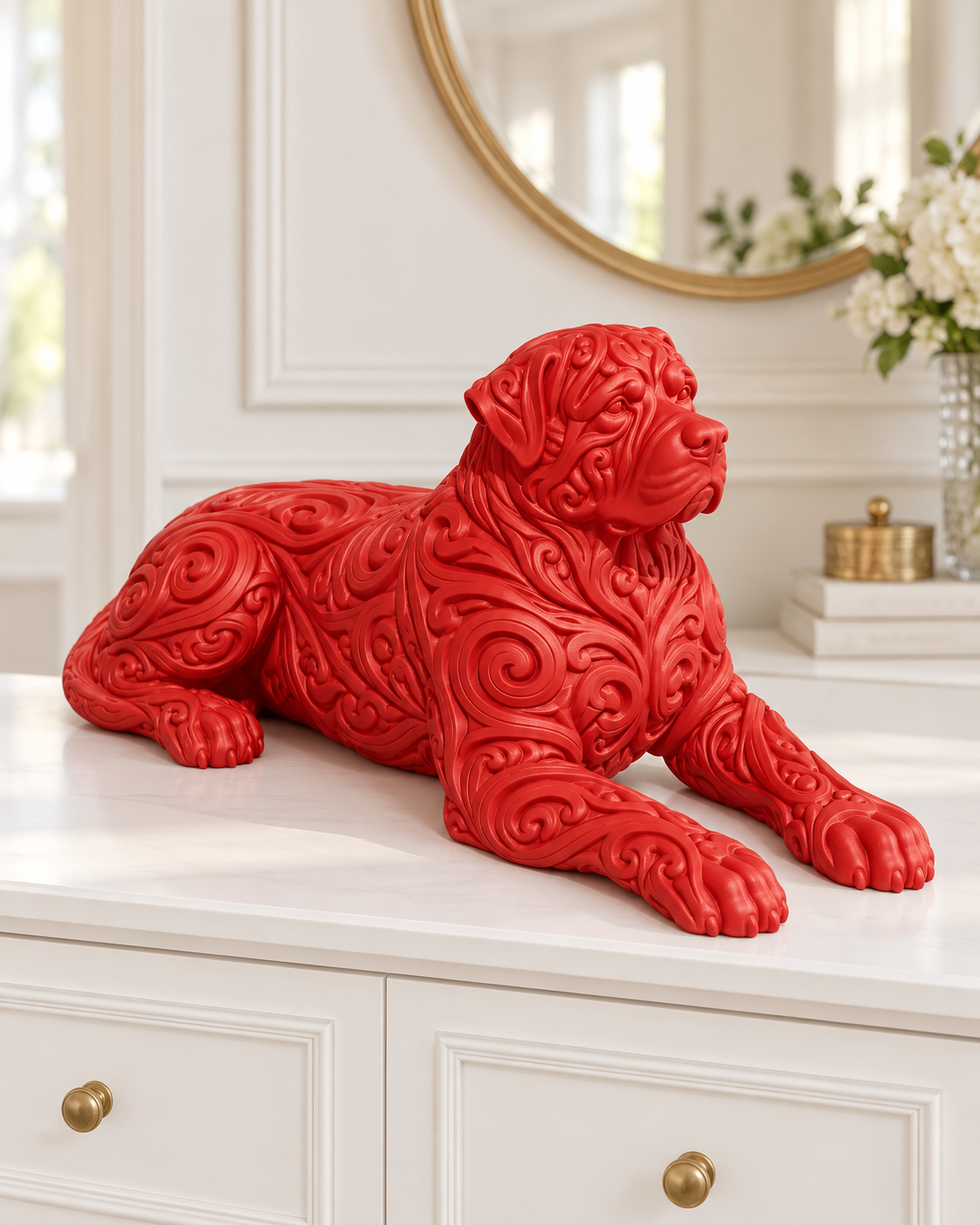 Rottweiler Ornament - Rot gedruckt Wohnzimmer