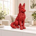 Hund Ornament - Rot gedruckt Wohnzimmer