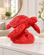 Meeresschildkröte Ornament - Rot gedruckt Wohnzimmer
