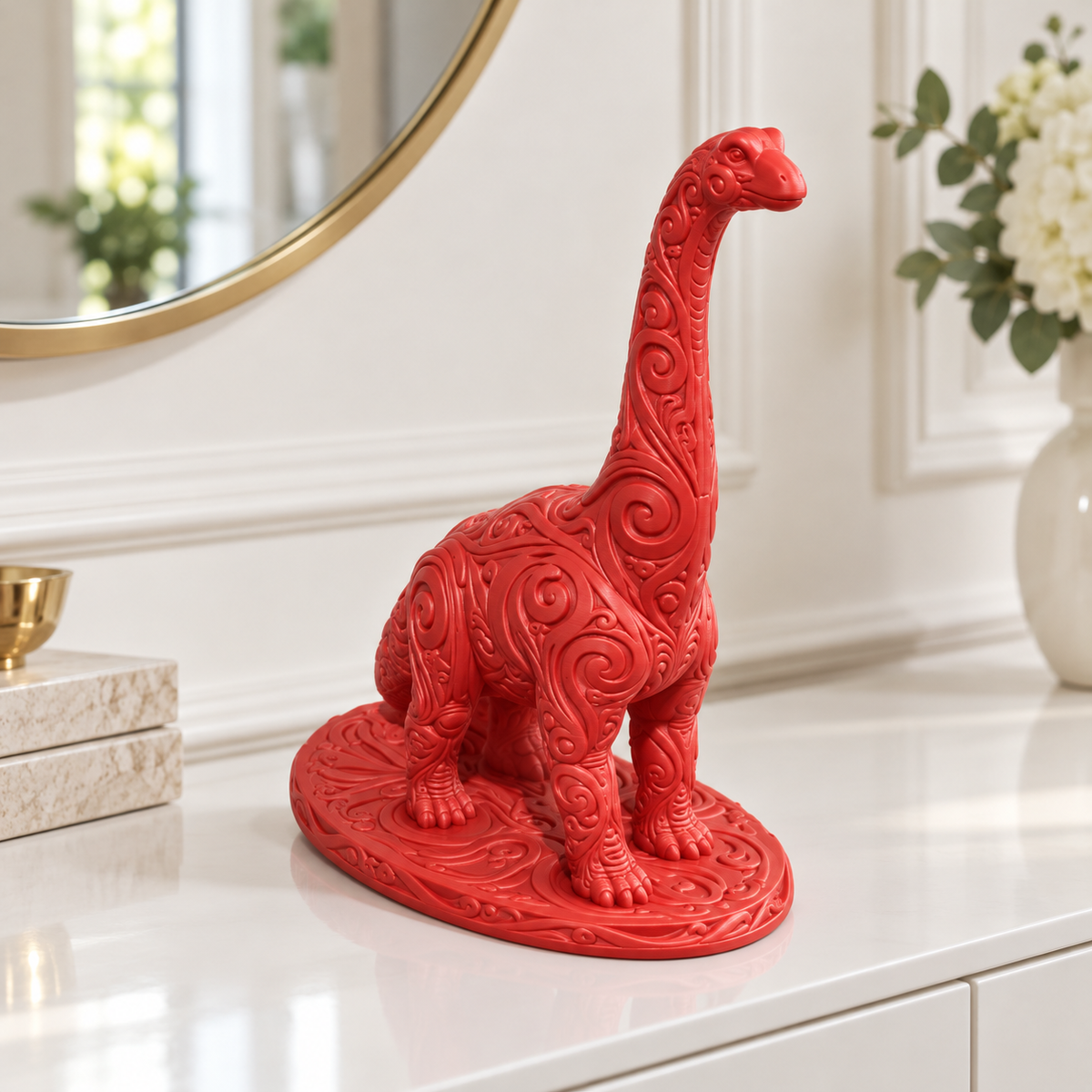 Brachiosaurus Ornament - Rot gedruckt Wohnzimmer