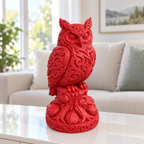 Schneeeule auf Stamm Ornament - Rot gedruckt Wohnzimmer
