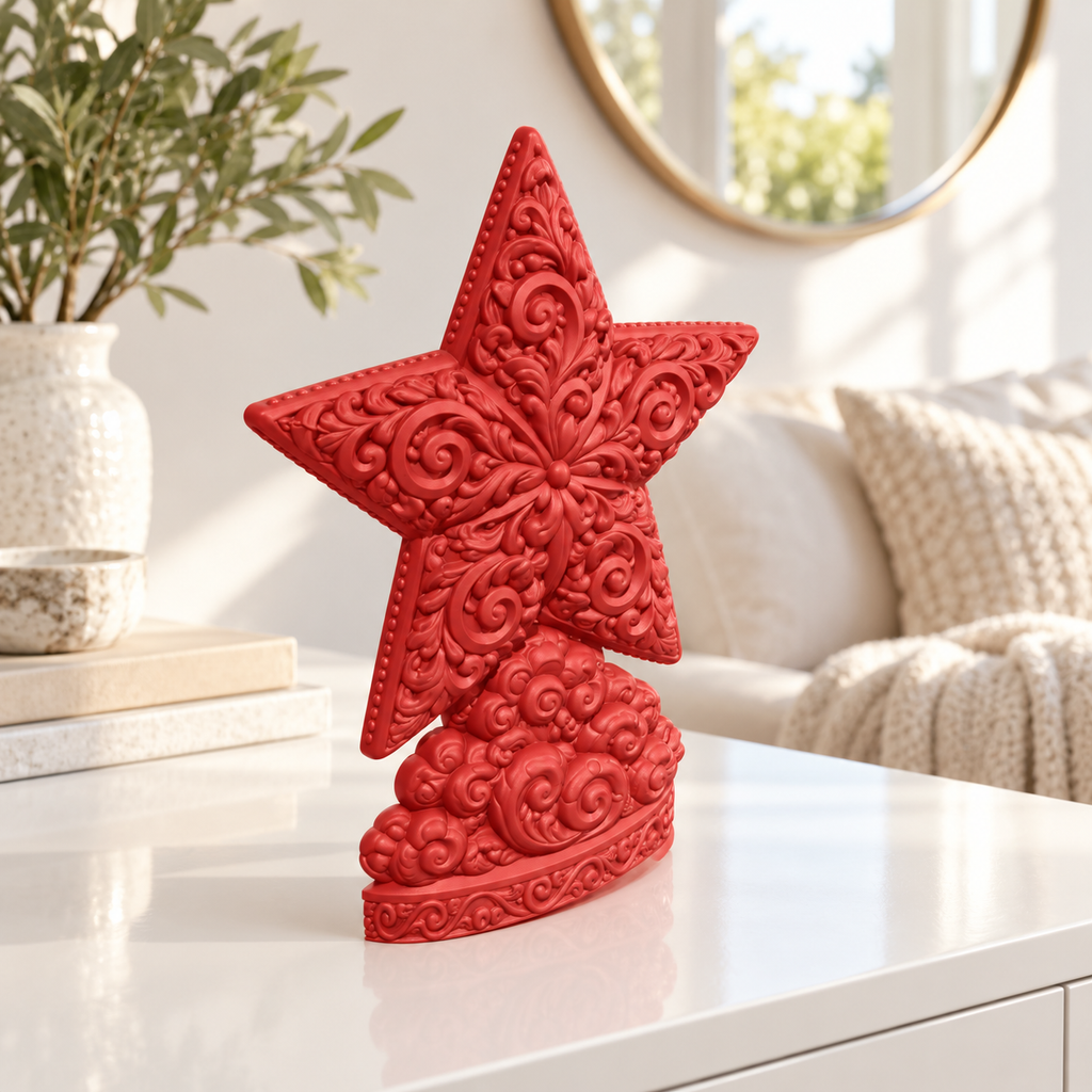 Stern von Bethlehem Ornament - Rot gedruckt Wohnzimmer