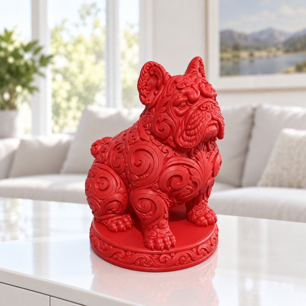 Französische Bulldogge Ornament - Rot gedruckt Wohnzimmer