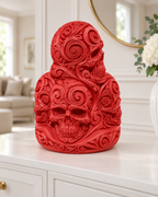 Totenkopfstapel Ornament - Rot gedruckt Wohnzimmer