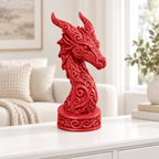 Drachenbüste Ornament - Rot gedruckt Wohnzimmer