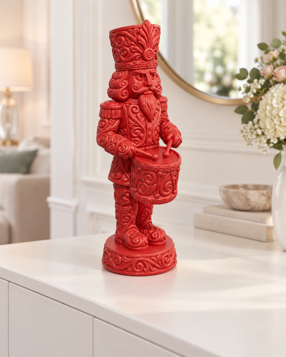 Nussknacker Trommler Ornament - Rot gedruckt Wohnzimmer