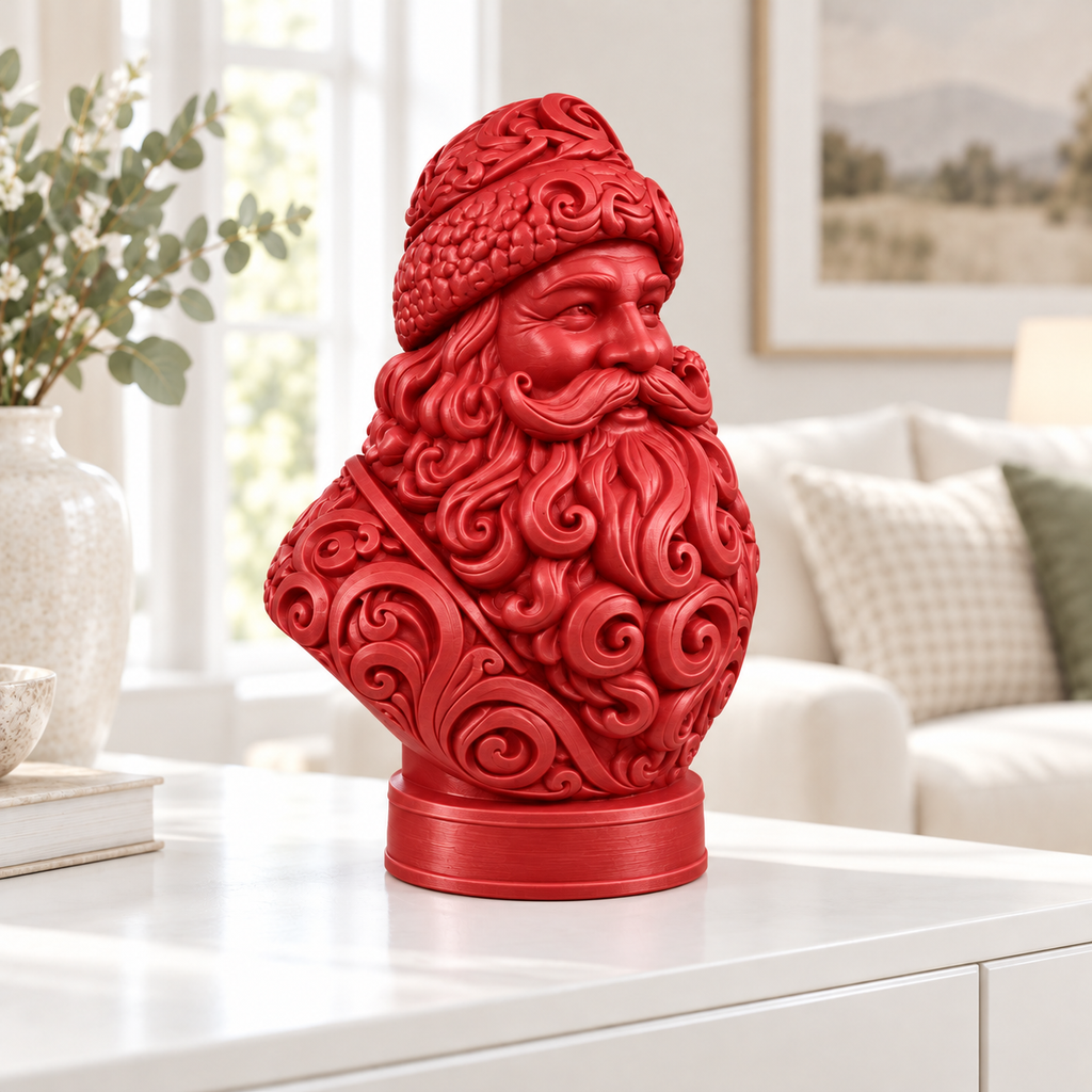 Weihnachtsmann-Büste Ornament - Rot gedruckt Wohnzimmer