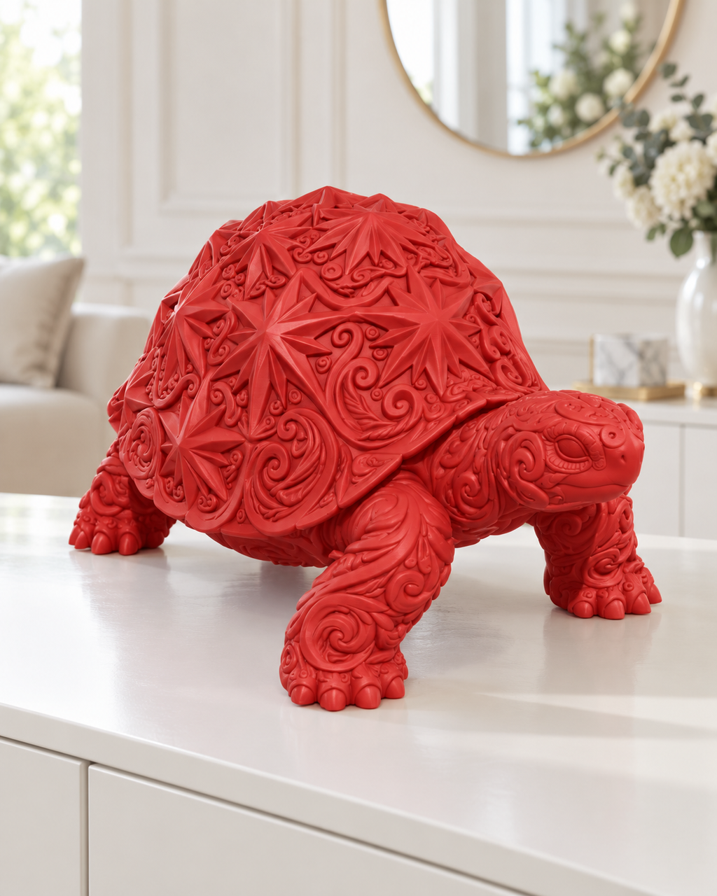 Sternschildkröte Ornament - Rot gedruckt Wohnzimmer