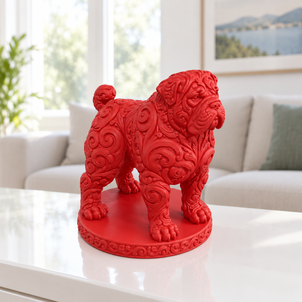 Tosa Inu Ornament - Rot gedruckt Wohnzimmer