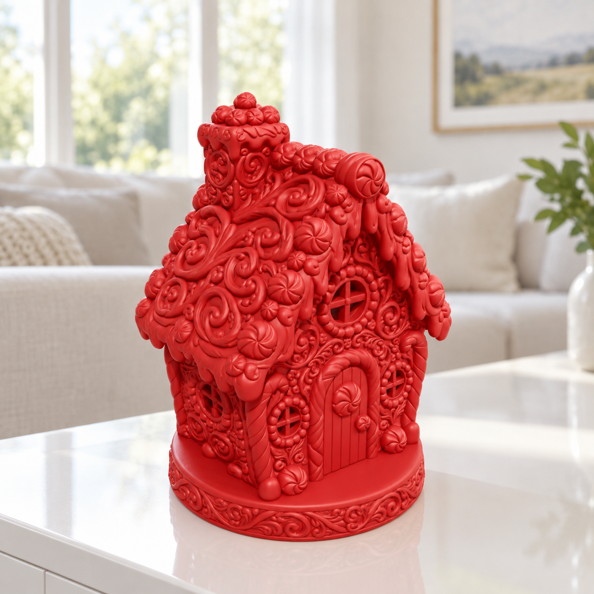 Lebkuchenhaus Ornament - Rot gedruckt Wohnzimmer
