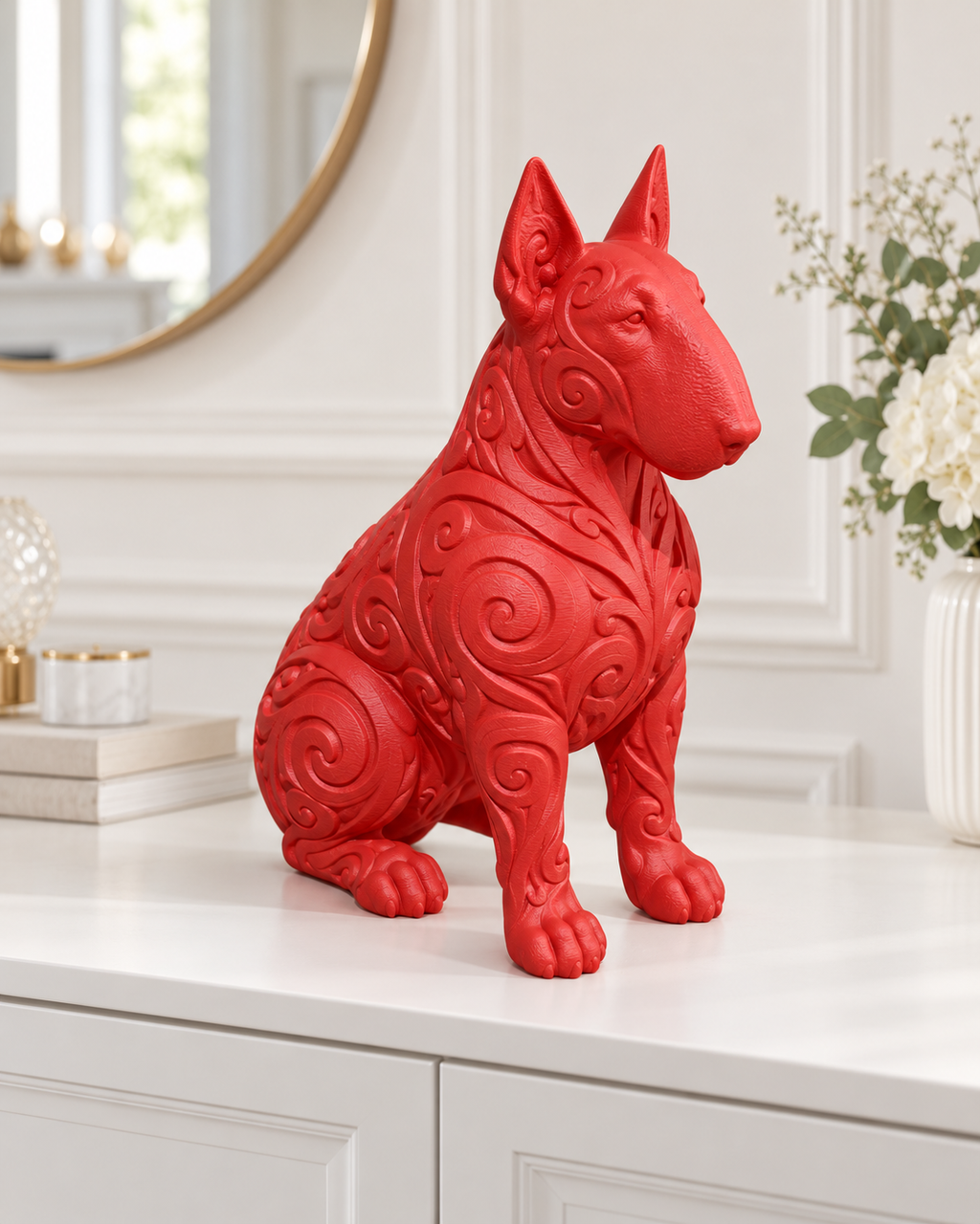 Bullterrier Ornament - Rot gedruckt Wohnzimmer