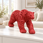 Eisbär Ornament - Rot gedruckt Wohnzimmer