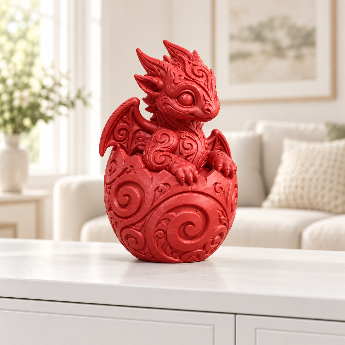 Babydrache Ornament - Rot gedruckt Wohnzimmer