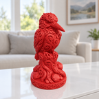 Eisvogel auf Stamm Ornament - Rot gedruckt Wohnzimmer