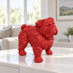 Englische Bulldogge stehend Ornament - Rot gedruckt Wohnzimmer