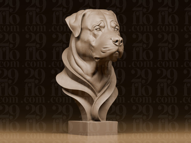 5 moderne Hundebüsten – Yorkshire Terrier, Dackel, Rottweiler, Boston Terrier & Deutscher Schäferhund FehnFactory