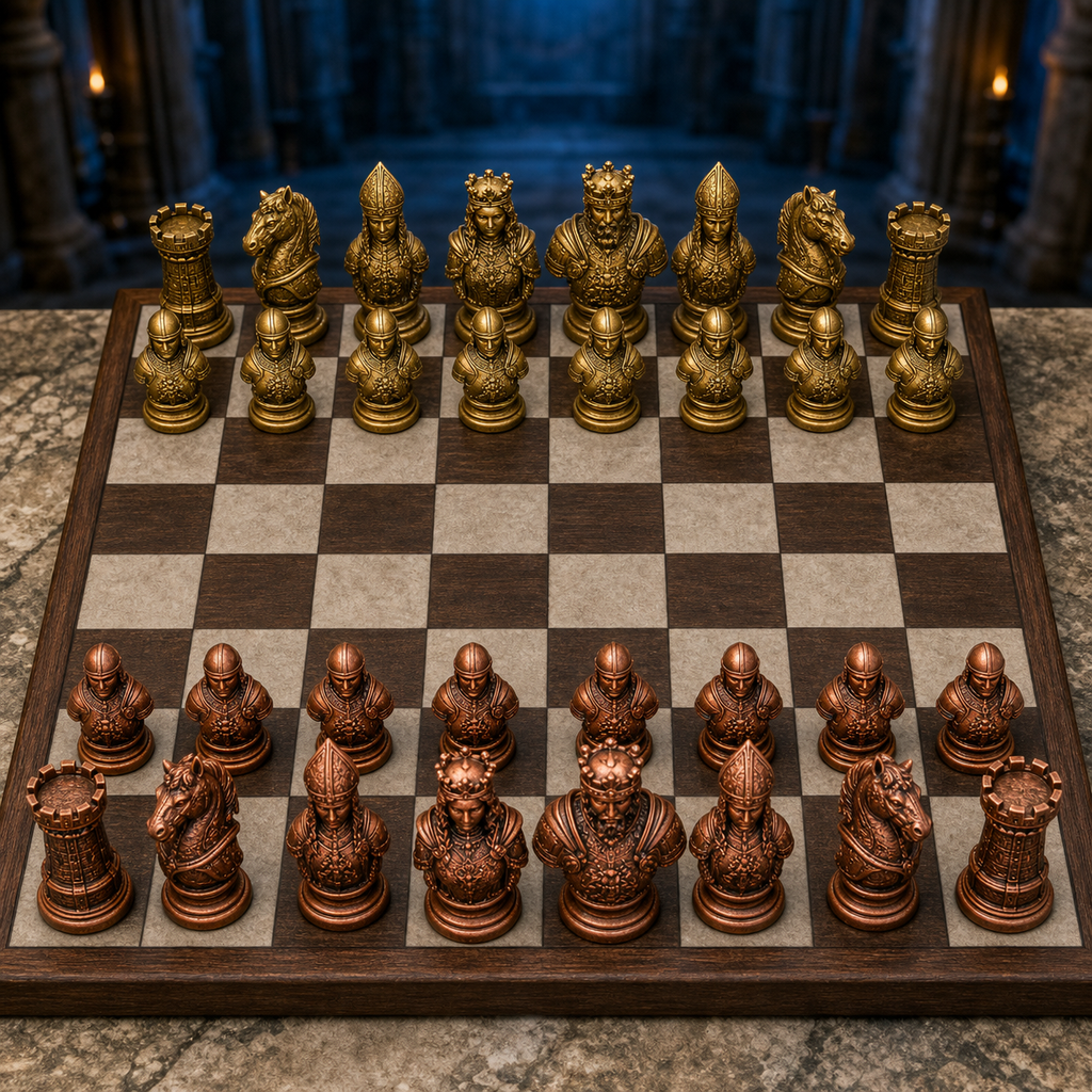 Mittelalter-Schach – 32 handbemalte PLA-Figuren FehnFactory