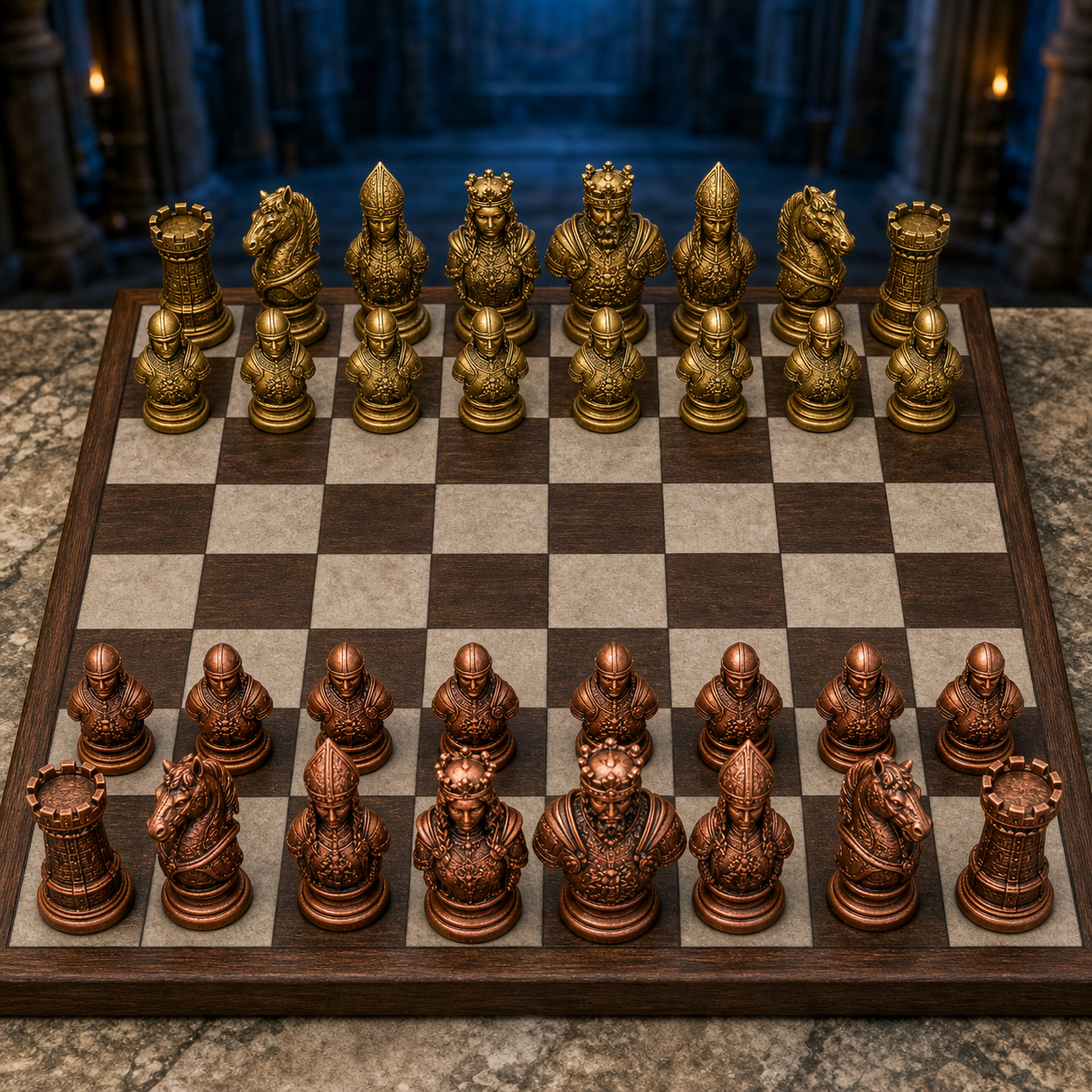 Mittelalter-Schach – 32 handbemalte PLA-Figuren FehnFactory