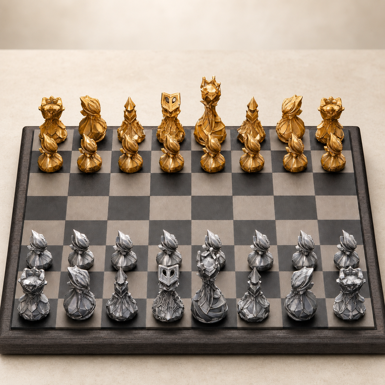 Modernes abstraktes Schach – 32 handbemalte PLA-Figuren FehnFactory