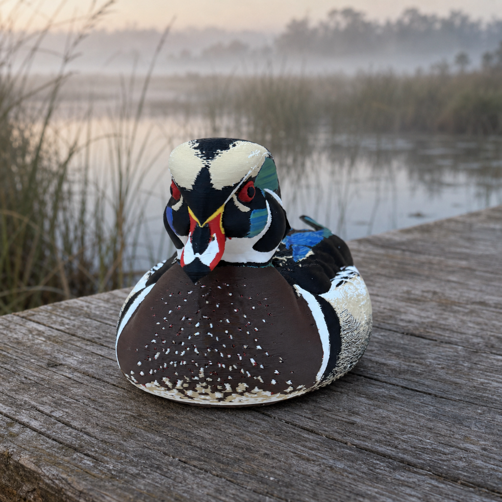 Royal Wood Duck – Freistehende Brautente-Skulptur FehnFactory